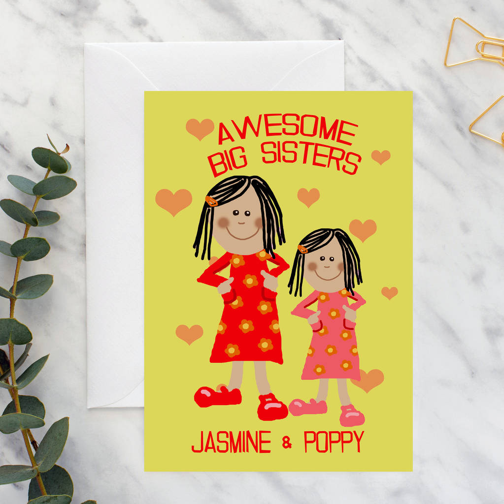 personalised big sister a5 card by giddy kipper | notonthehighstreet.com