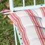 Cranberry Red Stripe Tie On Garden Seat Pads, thumbnail 4 of 8