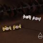 Sterling Silver Cz Candy Stud Earrings Three Cz Colours, thumbnail 3 of 12