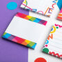 Rainbow Checks Sticky Notes Pad, thumbnail 3 of 7