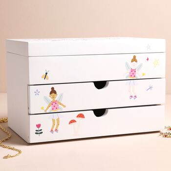 Personalised Fairy Keepsake White Wooden Jewellery Box, 3 of 3