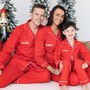 Personalised Matching Family Red Classic Christmas Cotton Pyjamas, thumbnail 2 of 8