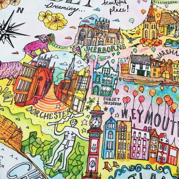 Dorset Illustrated Map Print, 4 of 5