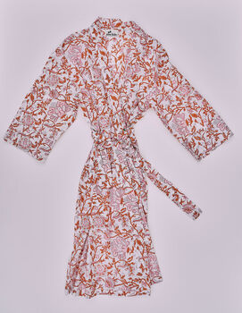 Orange And Pink Handmade Floral Robe, 9 of 10