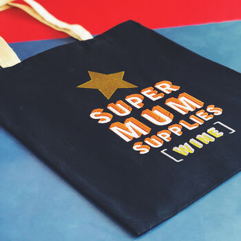 Personalised Super Parent Embroidered Tote Bag, 4 of 5
