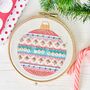 Retro Christmas Bauble Embroidery Kit, thumbnail 1 of 6