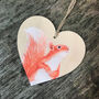 Red Squirrel Wooden Hanging Heart Decoration, thumbnail 1 of 2