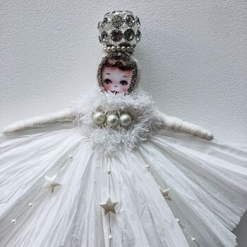 Diamante Crown Spun Cotton Christmas Decoration, 2 of 7