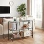Console Table Coffee Table Tempered Glass Shelves, thumbnail 2 of 10