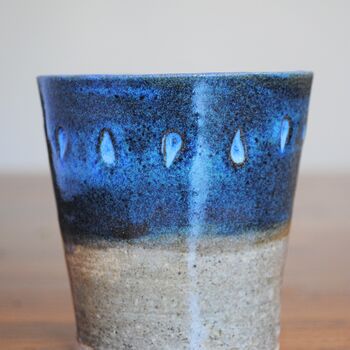 Stoneware Mug Tumbler Turquoise Or Navy Blue, 5 of 8