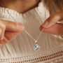Sterling Silver Square Shaped Gemstone Necklace, thumbnail 1 of 6