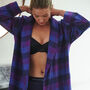 Women's 'Berwick' Check Brushed Cotton Robe, thumbnail 3 of 4