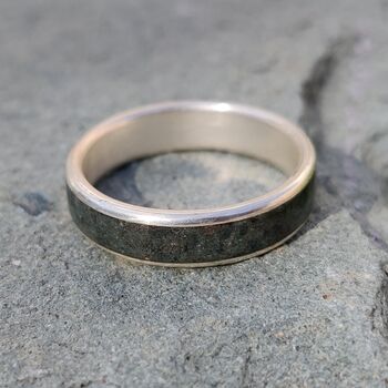 Silver Ring With Westmorland Green Slate Inlay, 7 of 9