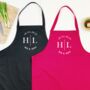 Personalised Circle Wedding Anniversary Couple Aprons, thumbnail 1 of 6