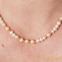 White Pearl And Gold Silver Bead Short Layering Necklace, thumbnail 2 of 9