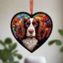 Welsh Springer Stained Glass Effect Heart Suncatcher, thumbnail 2 of 5