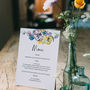 Watercolour Floral Wedding Menu Cards, thumbnail 2 of 3