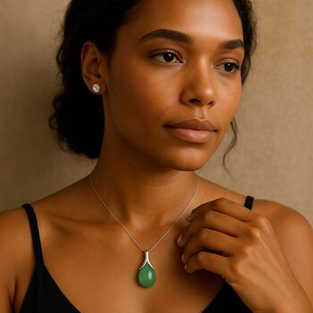 Personalised Sterling Silver Jade Necklace, 2 of 7