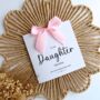 Daughter On Your Wedding Day Card, Luxury Bow Wedding Couple Card, thumbnail 1 of 4