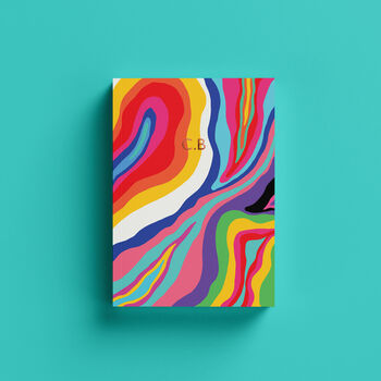 Personalised Custom Name Rainbow Swirl A5 Notebook, 2 of 5