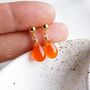 Carnelian Teardrop Stud Earrings, thumbnail 4 of 12