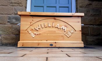 Solid Pine British Made Personalised Toy Box, 3 of 12