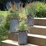 Set Of Three Quilted Effect Metal Bucket Planters, thumbnail 1 of 5