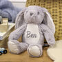 Personalised Grey Bunny Soft Toy For Baby, thumbnail 4 of 10
