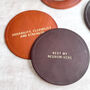 Custom Luxe Leather Father's Day Coasters, thumbnail 4 of 4