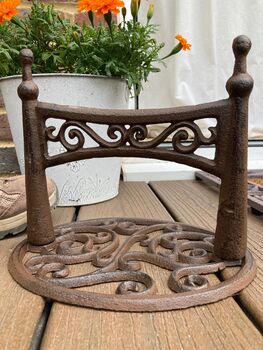 Cast Iron Boot Jack Welly Scraper Outdoor Shoe Cleaner, 6 of 8