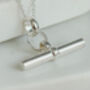 Sterling Silver Chunky T Bar Necklace, thumbnail 3 of 4