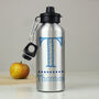 Personalised Blue Name Silver Kids Drinks Bottle, thumbnail 1 of 4