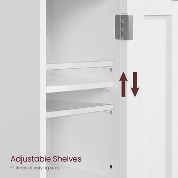 Slim Bathroom Floor Storage Cabinet Adjustable Shelves, 7 of 12