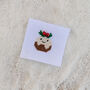 Kawaii Christmas Pudding Mini Cross Stitch Kit, thumbnail 10 of 12