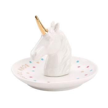 Unicorn Ring Holder Dish And 'Born To Sparkle' Slogan, 2 of 4
