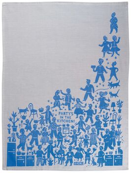 'Party's In The Kitchen' Tea Towel, 3 of 4