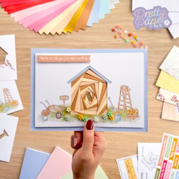 Gardener's World Card Making Kit | Garden Shed Watering Can Bird House, 6 of 7