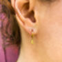 Gold Plated Delicate Engraved Moon And Star Hoops, thumbnail 2 of 7