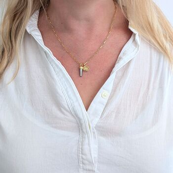 The En Pointe Duo Pyrite Necklace, 2 of 9