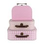 Pink Ditsy Floral Set Of Three Mini Suitcases, thumbnail 2 of 2