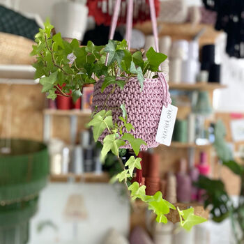 Recycled Crochet Hanging Plant Pot, 9 of 12