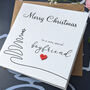 Boyfriend Christmas Card, 3D Wooden Heart, thumbnail 3 of 4