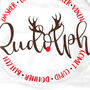 Rudolph Reindeer Glass Christmas Tree Flat Bauble, thumbnail 2 of 4