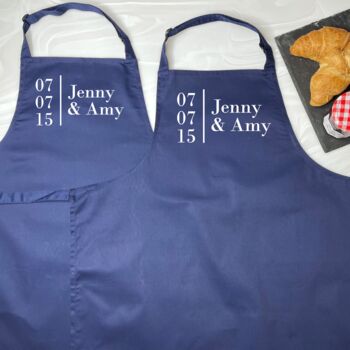 Personalised Wedding Anniversary Couple Aprons, 3 of 6