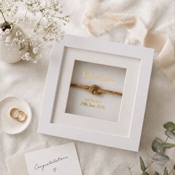 Personalised 'Tied The Knot' Framed Wedding Gift, 2 of 9