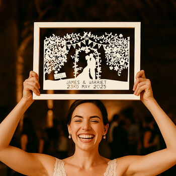 Personalised Silhouette Wedding Papercut, 6 of 10