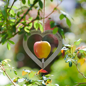 Personalised Heart Shaped Couples Metal Bird Feeder, 3 of 4