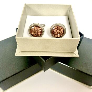 Steel And Copper Cufflinks, 4 of 4