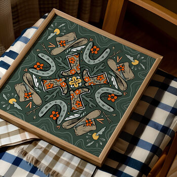 Cowgirl Mandala Print, Cowgirl Print, Western Wall Art, 2 of 10