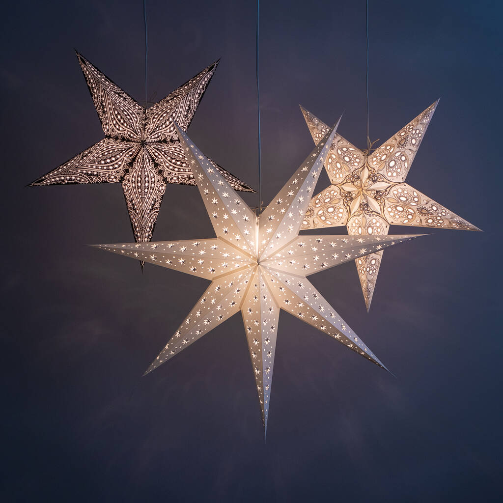 Three Scandi Paper Star Lanterns | Christmas Bundle, 1 of 10